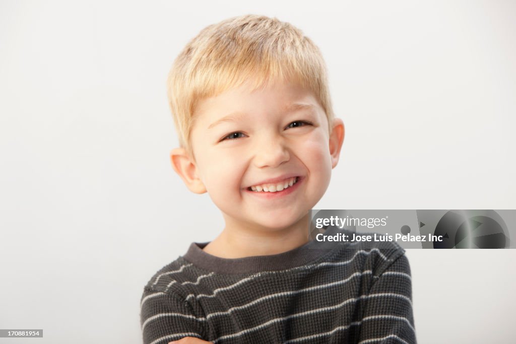 Caucasian boy smiling