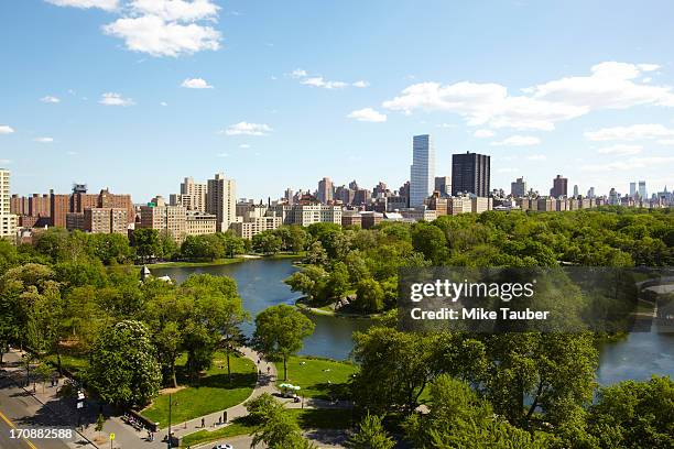 urban park and skyscrapers, new york, new york, united states - harlem new york stock pictures, royalty-free photos & images