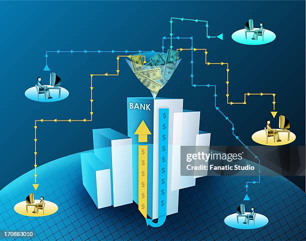online banking - 5 dollar stock illustrations