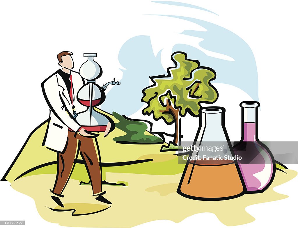 Scientist performing experiments