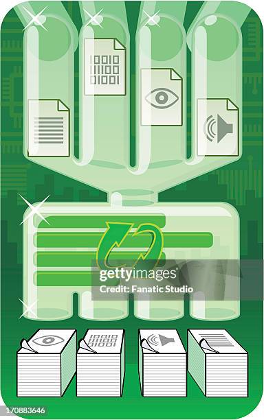 illustrative representation showing file processing system - missile system stock illustrations