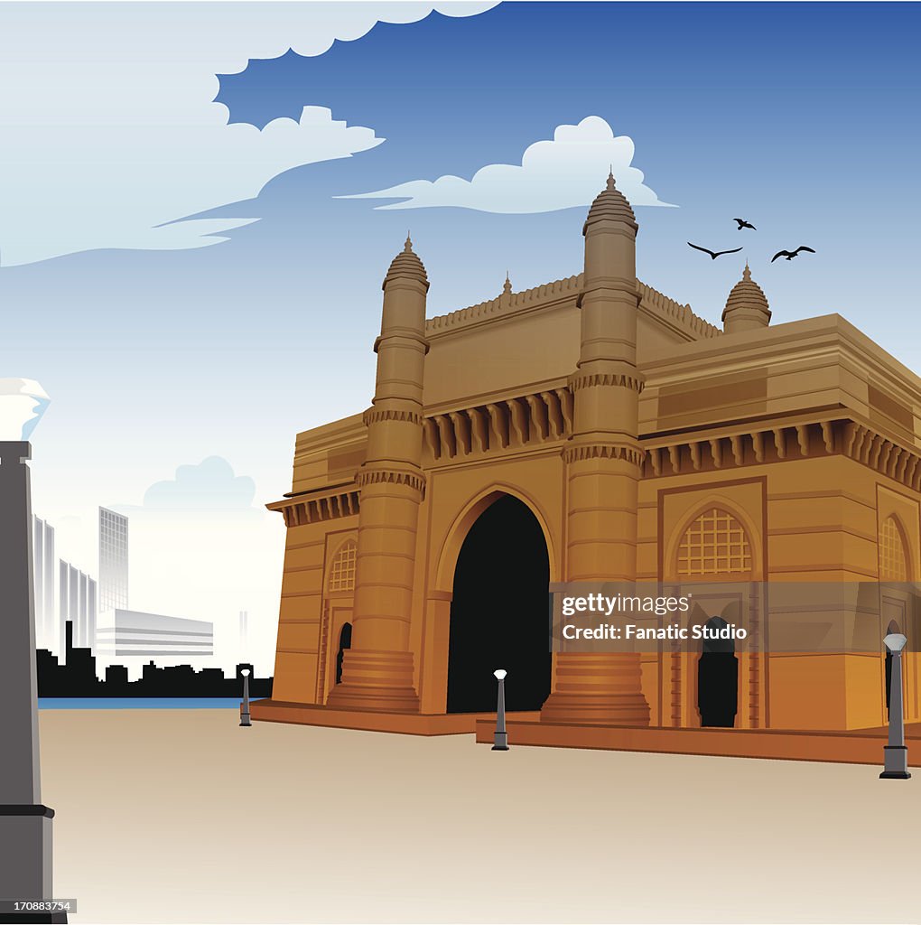 Facade of a monument, Gateway Of India, Mumbai, Maharashtra, India