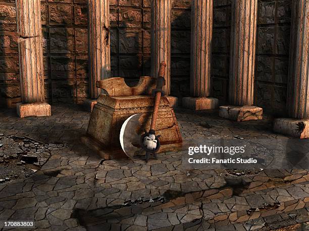 execution axe with a block - project execution stock illustrations