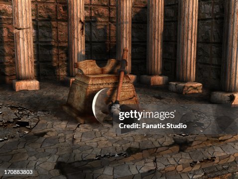 Execution axe with a block Execution axe with a block