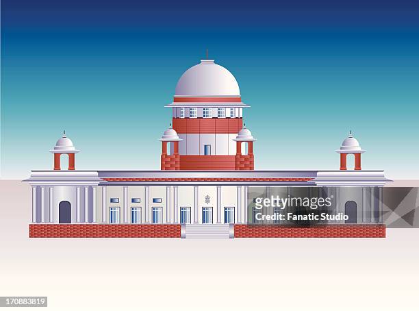 ilustrações de stock, clip art, desenhos animados e ícones de facade of a government building, supreme court, new delhi, india - nova deli