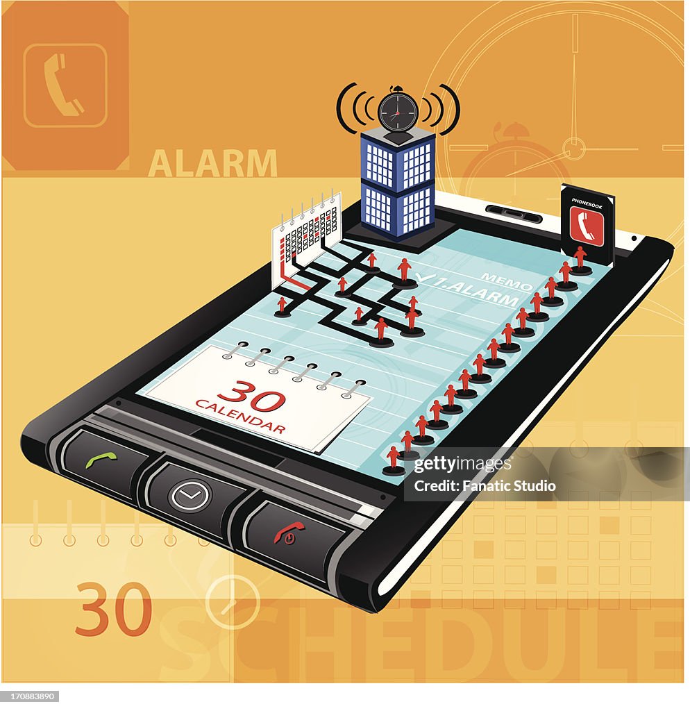 Use Of A Mobile Phone As Personal Task Manager High-Res Vector Graphic ...