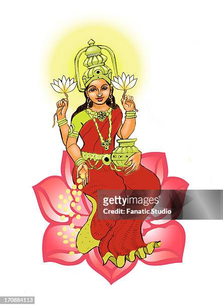 goddess lakshmi - laxmi stock illustrations