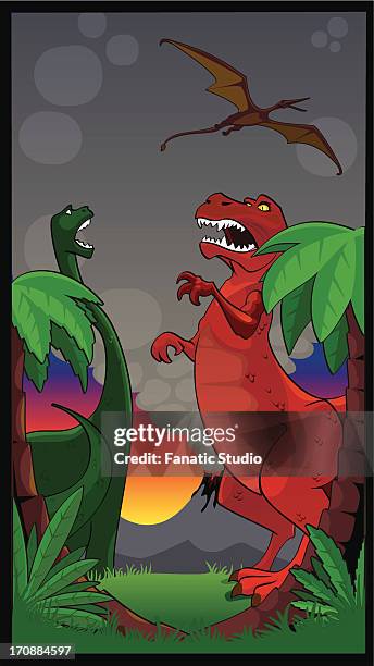 dinosaurs - stone age stock illustrations