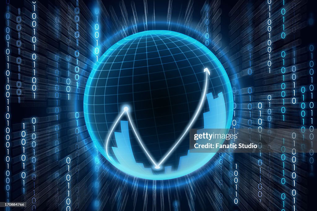 Illustrative representation showing online trading