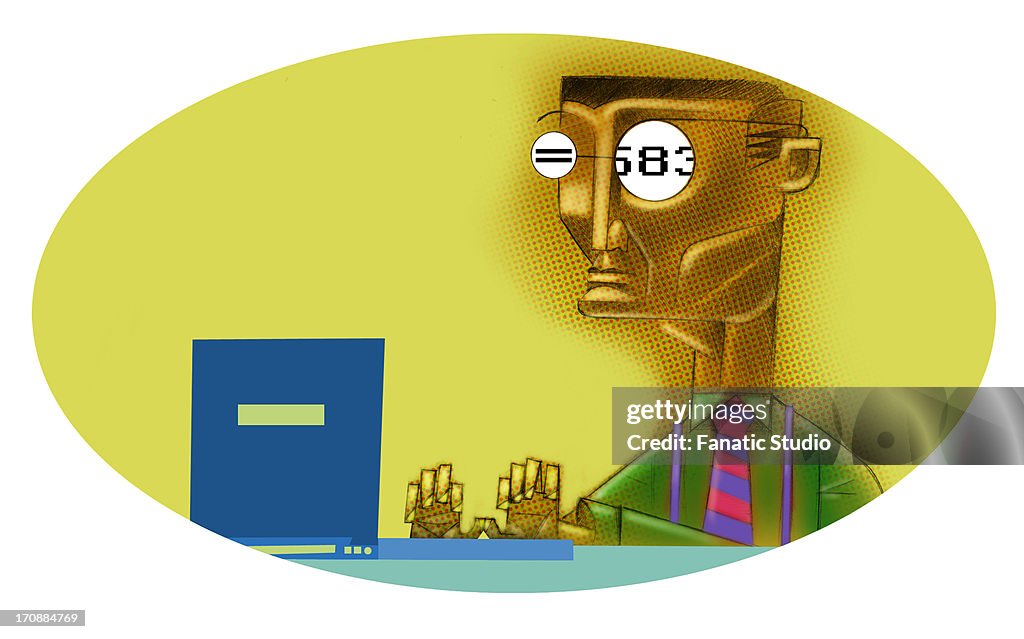 Businessman using a laptop