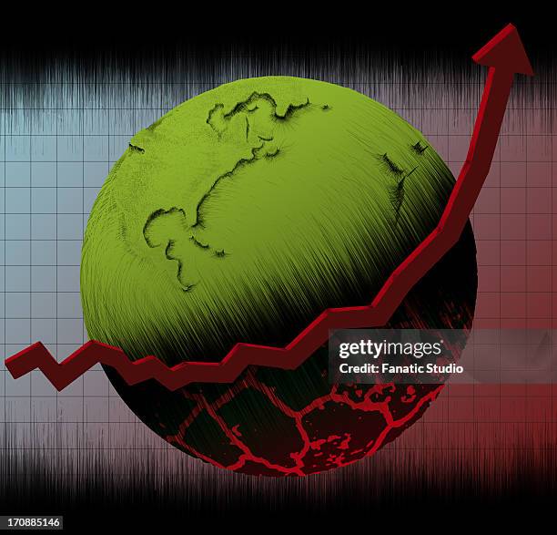 Visual Representing Earth Risks Illustrative Representation Showing Rising Danger Level On Earth High ...