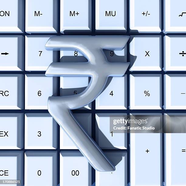 indian rupee symbol over calculator representing auditing - plus sign background stock illustrations