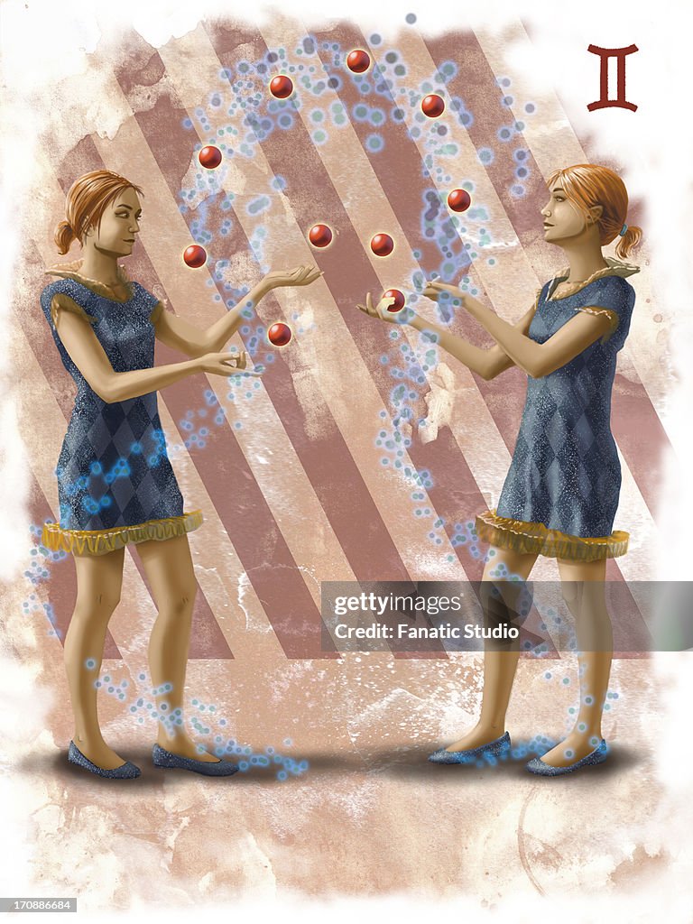Illustrative image of twin sisters representing Gemini sign