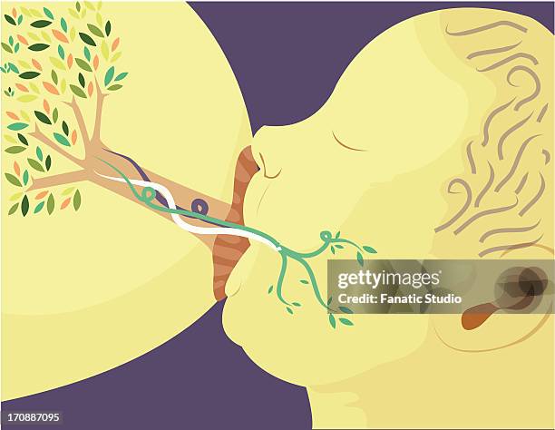 illustrative image of mother breast feeding new born representing beginnings - sucking 幅插畫檔、美工圖案、卡通及圖標