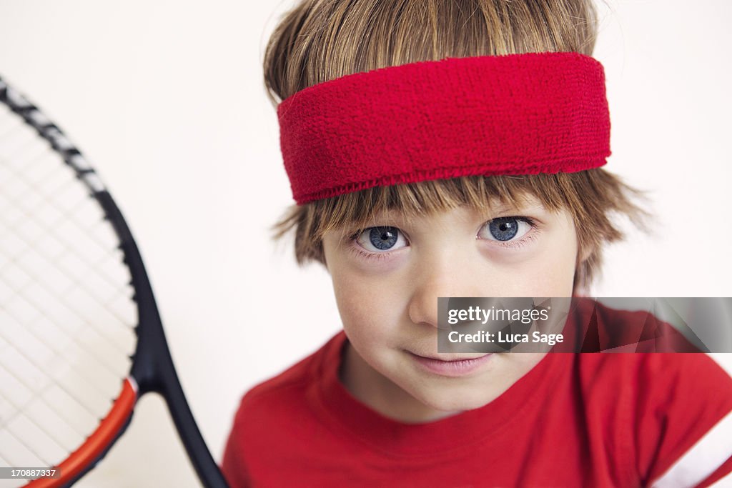 Boy Ready for Tennis