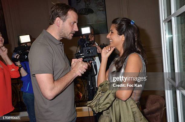 Fred Testot and Geraldine Nakache attend the 'Fete du Cinema 2013' Press Conference at the Hotel Pershing Hall on June 19, 2013 in Paris, France.