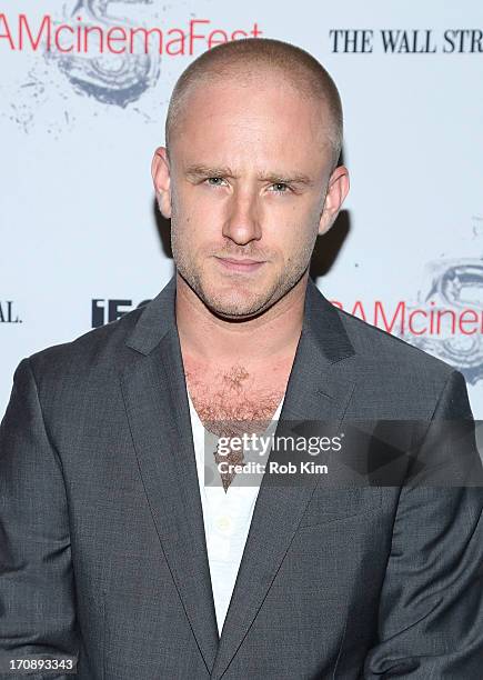 Ben Foster attends BAMcinemaFest 2013 And The Cinema Society Host The Opening Night Premiere Of "Ain't Them Bodies Saints" at BAM Harvey Theater on...