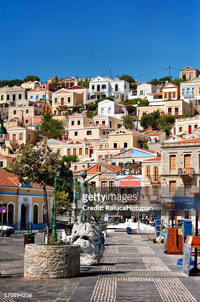 symi architecture - symi stock pictures, royalty-free photos & images