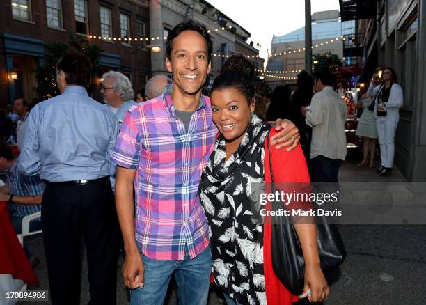 Actors Danny Pudi and Yvette Nicole Brown attend the after party for TV Land's "Hot in Cleveland" Live Show on June 19, 2013 in Studio City,...
