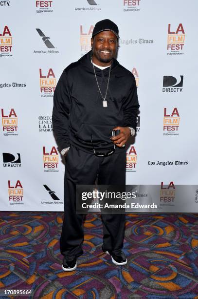 Singer/songwriter Johnny Gill attends the "Tapia" premiere during the 2013 Los Angeles Film Festival at Regal Cinemas L.A. Live on June 19, 2013 in...