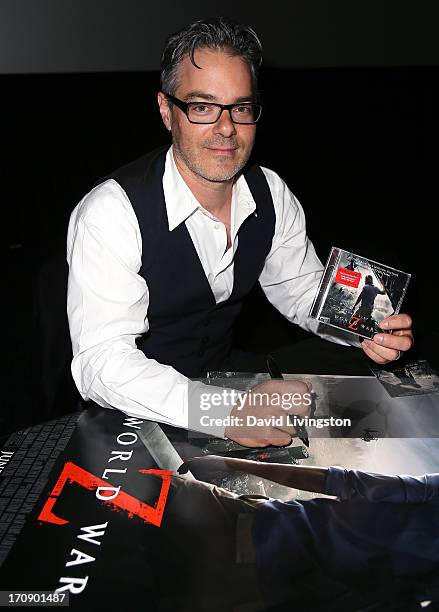 Composer Marco Beltrami attends a signing for the "World War Z" soundtrack at ArcLight Cinemas on June 19, 2013 in Hollywood, California.