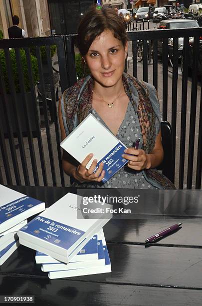 Montalembert 2013 winning writer Lise Charles attends the 'Montalembert Literary Awards 2013' Woman Literary Awards at Hotel Montalembert on June 18,...