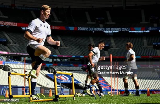 Paris , France - 6 October 2023; Ben Healy during the Scotland rugby captain's run at the Stade de France in Paris, France.
