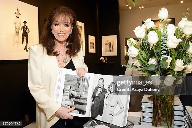 Jackie Collins attends a gallery exhibit of Terry O'Neill Presents The Opus: A 50 Year Retrospective at Mouche Gallery on June 19, 2013 in Beverly...