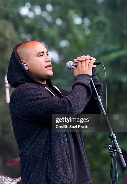 Caleb Keolanui of The Green performs live at Marymoor Park on June 19, 2013 in Redmond, Washington.