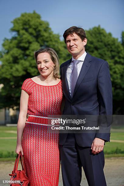 German Family Minister Kristina Schroeder and her husband Ole Schroeder attend the dinner given in honour of U.S. President Barack Obama at the...