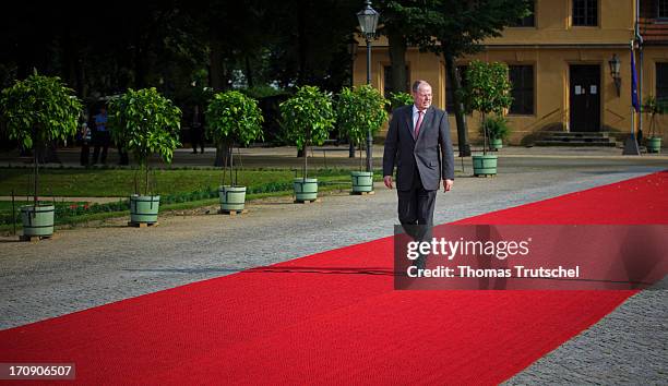 Peer Steinbrueck, Germany's Social Democratic Party's candidate for chancellor in the upcoming general elections, attends the dinner given in honour...