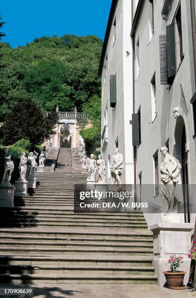 Staircase, Villa Nani Mocenigo , Monselice, Veneto, Italy.