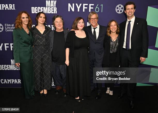 Jessica Elbaum, Sophie Mas, Christine Vachon, Samy Burch, Todd Haynes, Pam Koffler and Grant Johnson attend Netflix's May December New York Film...