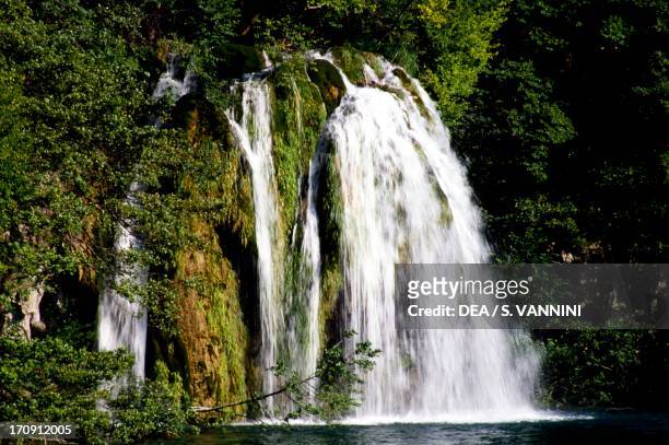 Waterfall, Plitvice Lakes National Park , Dalmatia, Croatia.