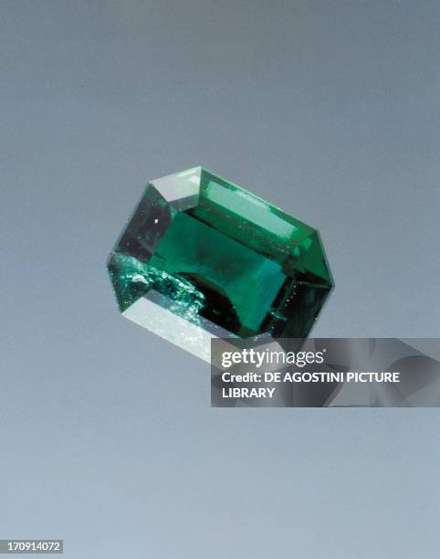 Emerald, silicate, cut gem.