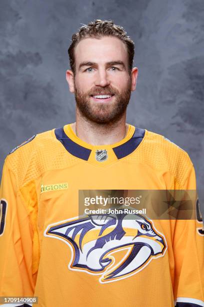 Ryan OReilly of the Nashville Predators poses for his official headshot for the 2023-2024 season on September 20, 2023 at Bridgestone Arena in...
