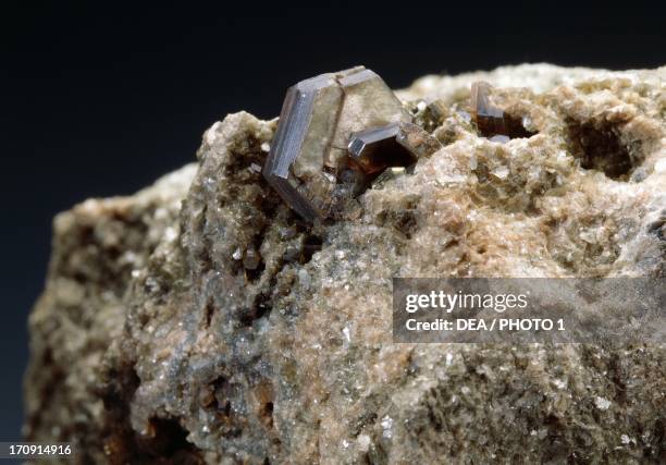 Biotite, silicate, from Mount Vesuvio, Campania, Italy.