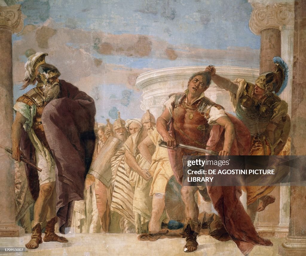 Minerva preventing Achilles from killing Agamemnon...