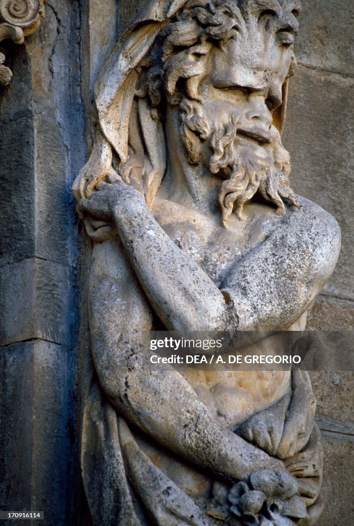 Grotesque statue, detail from the Water Theatre, Villa Aldobrandini