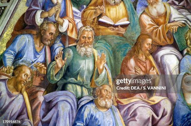 The Apostles, 1499-1504, by Luca Signorelli , frescoed sail vault, first span, Chapel of San Brizio, right transept of Orvieto Cathedral, Orvieto,...