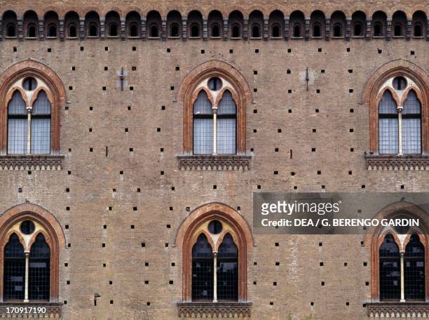Visconti Castle, built between 1360 and 1365 and commissioned by Galeazzo II Visconti, Pavia, Lombardy, Italy.