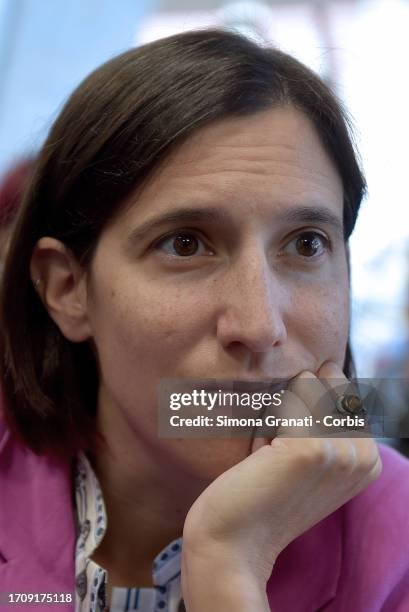 Elly Schlein secretary of the Democratic Party attends Press conference of the Regeni family at the headquarters of the Order of Press Journalists,...