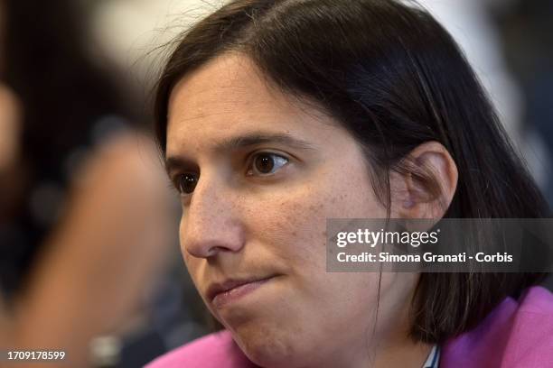 Elly Schlein secretary of the Democratic Party attends Press conference of the Regeni family at the headquarters of the Order of Press Journalists,...