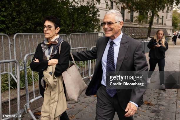 Barbara Fried and Allan Joseph Bankman, parents of FTX Co-Founder Sam Bankman-Fried, arrive at court in New York, US, on Friday, Oct. 6, 2023. Former...