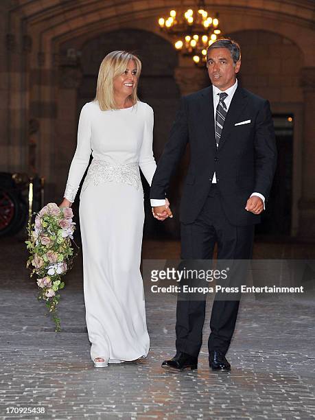 Wedding of Rosa Clara and Josep Artigas at Barcelona Townhall on June 15, 2013 in Barcelona, Spain. Rosa Clara is the owner of one of the most...