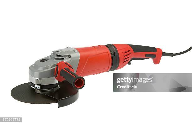 grinding machine studio shot on white background - slijptol stockfoto's en -beelden