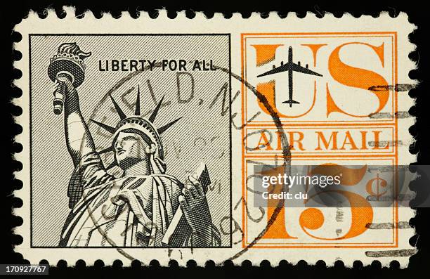 uns vintage briefmarke der post liberty 15 cad - 2 cents stock-fotos und bilder