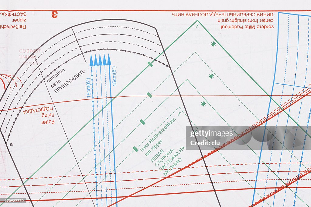 Close up of a sewing pattern