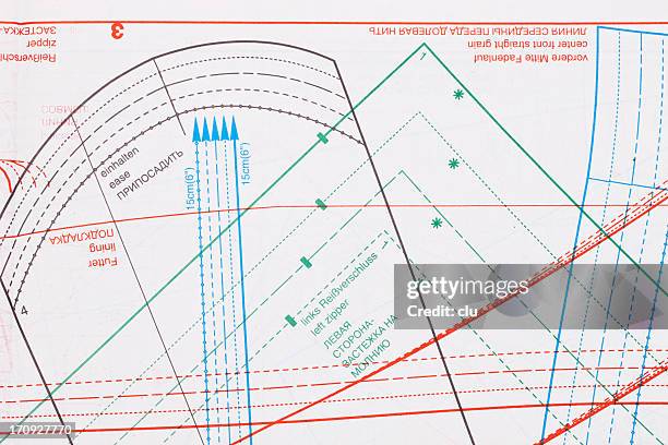 close up of a sewing pattern - sewing pattern stock pictures, royalty-free photos & images