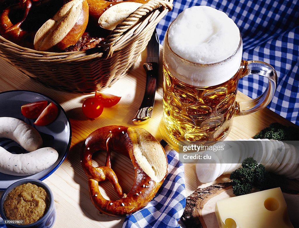 Bavarian meal and a glass of beer